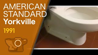 Rare 1991 American Standard Yorkville Comfort Height Toilet Flush [upl. by Anaeg]