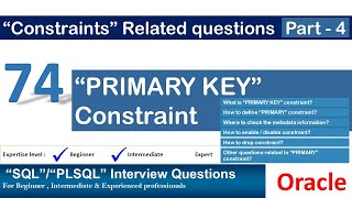 Oracle PL SQL interview question  Oracle PRIMARY KEY Constraint  Oracle Constraints [upl. by Wake]