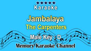 Jambalaya Karaoke The Carpenters Male Tone Key D [upl. by Valdis]