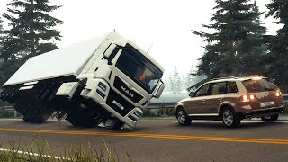 BeamNG Drive  Realistic Rollover Crashes 2 [upl. by Stauffer]