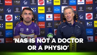 Bellamy lays out Melbourne’s injury toll 🤕  Storm Press Conference  Fox League [upl. by Imeaj]