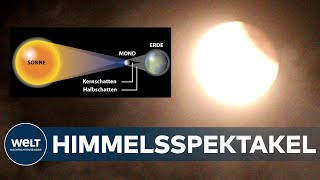 Partielle SONNENFINSTERNIS Himmelsspektakel in Deutschland [upl. by Ahsitauq]