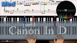 Real Piano Tutorial CANON IN DPachelbel INTERMEDIATE Part 1 with FollowUp Tutorial [upl. by Edgar]