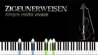 Zigeunerweisen Op 20  Pablo de Sarasate  Piano Tutorial  Synthesia  How to play [upl. by Drol736]