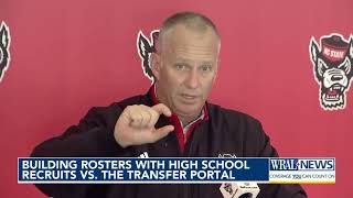 NC State UNC and Duke on building rosters with high school recruits and transfer portal players [upl. by Ahsenod]