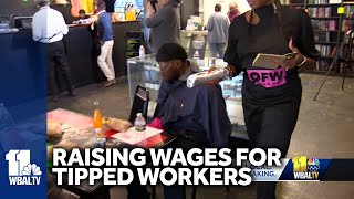 Tipped workers seek to raise subminimum wage [upl. by Aivyls]