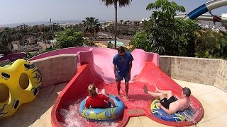 Rapid Pink Water Slide at Aqualand Costa Adeje [upl. by Lengel31]