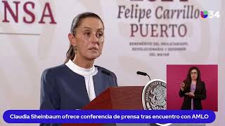 🔴 En vivo Primera conferencia de prensa de Claudia Sheinbaum tras reunión con AMLO [upl. by Korney]