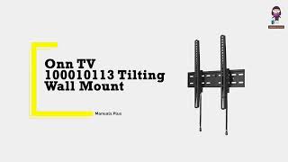 Onn 50quot86quot Tilting TV Wall Mount Installation Guide  100010113 User Manual [upl. by Adriel]