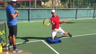 Advanced Tennis drills for open stance stance forehand open stance backhand and slice Brian Dabul [upl. by Lodmilla22]