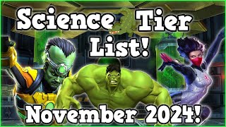 Science Tier List Updated November 2024  Marvel Contest of Champions [upl. by Noraed313]