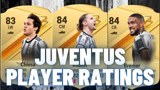 FIFA 24  JUVENTUS PLAYER RATINGS EAFC 24 Ft Rabiot Chiesa And Vlahovic [upl. by Aneladdam]