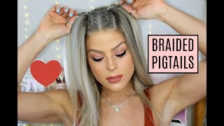 HAIR TUTORIAL  Braided Pigtails  Valerie pac [upl. by Buschi635]