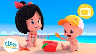 Un Día en la Playa Nuevos episodios y canciones infantiles de Cleo y Cuquín  Familia Telerín [upl. by Wally]