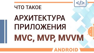 Что такое архитектура приложения Паттерны MVC MVP MVVM [upl. by Nnaycnan]