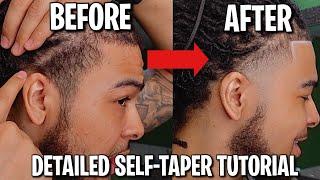 HOW TO TAPER YOUR OWN HAIR WITH DREADS 👀  DETAILED SELFCUT TUTORIAL 💈 [upl. by Davilman]