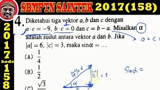 SBMPTN 2017saintek pembahasan matamatika ipa no 04 sudut antara dua vektor [upl. by Ainotal352]