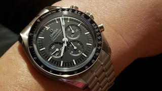 Omega Speedmaster 3861 sapphire sandwich unboxing and quick review First watch on the moon [upl. by Yggep789]