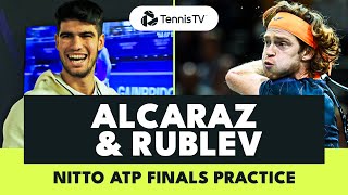 Carlos Alcaraz amp Andrey Rublev Practice Highlights  Nitto ATP Finals 2023 [upl. by Anisamot]