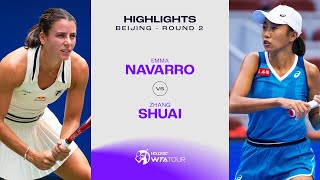 Zhang Shuai vs Emma Navarro  2024 Beijing Round 2  WTA Match Highlights [upl. by Aicirtal753]