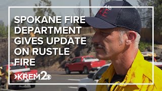 RAW Spokane fire officials share new details on Rustle Fire near Finch Arboretum [upl. by Eillod]