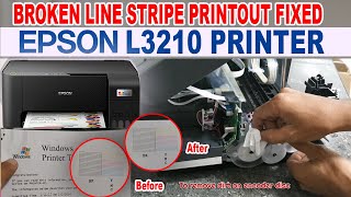 EPSON L3210 EcoTank PRINTER BROKEN LINE STRIPE PRINTOUT PROBLEM FIXED [upl. by Ahsatel]