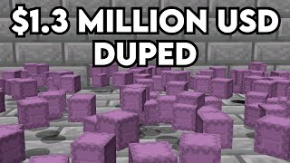 Duping on a PayToWin Minecraft Server 13M USD DUPED [upl. by Kakalina]