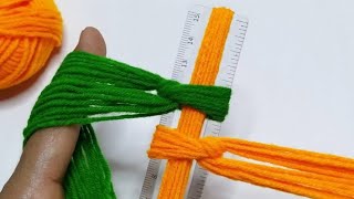 Super easy 3 Beautiful Woolen Yarn Flower making ideas with Scale  Easy Sewing Hack [upl. by Ennirok123]