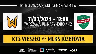 KTS WESZŁO  MLKS JÓZEFOVIA MECZ 5 KOLEJKI IV LIGI MAZOWIECKIEJ [upl. by Suirtemid]