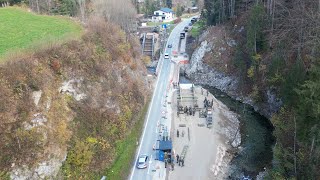 Behelfsbrücken Pass Gschütt Straße [upl. by Ivatts]