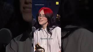 Billie Eilish Accepts Best Song for Visual Media at the GRAMMYs Shorts [upl. by Gavini]