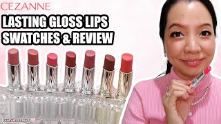 MOISTURISING AND SHINY Cezanne Lasting Gloss Lips Swatches And Review [upl. by Arias]