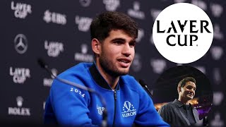 Carlos Alcaraz gives verdict on first Laver Cup outing after special Roger Federer visit [upl. by Ahsial]