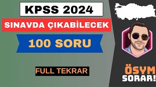 KPSS COĞRAFYA 2024  SINAVDA ÇIKABİLECEK 100 SORU  FULL TEKRAR kpss2024 kpsscoğrafya [upl. by Oynotna378]