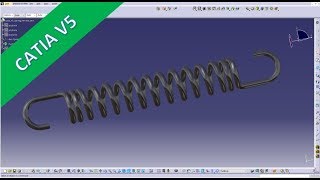 Pull Spring  Zugfeder PART 1  Catia v5 Training  Part Design [upl. by Ellata]