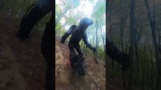 Steep descent on an EUC Front view euc monoenduro enduro [upl. by Brottman902]