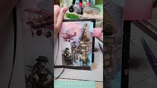 Steampunk Collage and Stenciling on Hobonichi Techo [upl. by Atoked733]