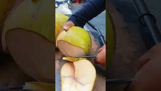 a good knife for slicing coconut shorts streetfood viral coconut asmr [upl. by Gilcrest]