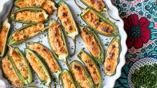 Oven Baked Cream Cheese Jalapeno Poppers Recipe  EatSimpleFoodcom [upl. by Nannaihr]