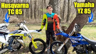 KTM Husqvarna TC 85 vs Yamaha YZ 85 2Stroke Dirt Bike SHOOTOUT [upl. by Yddeg]