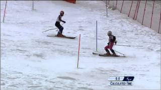 Marek Kubacka 1st run  Mens slalom visually impaired  Alpine skiing  Sochi 2014 Paralympics [upl. by Anohr]