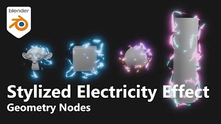 Stylized Electricity Effect Blender Geo Nodes  Quick Process｜Free File [upl. by Rudman26]