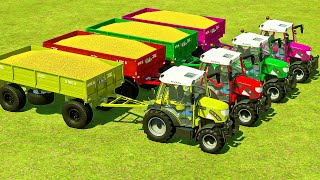 TRANSPORTING MINI RIGITRAC TRACTORS amp SORGHUM  Farming Simulator 22 [upl. by Raffin163]