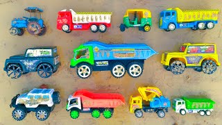 Thar 4x4 Mahindra Accident  Mini Tractor Trolley  Dump Truck  Auto Rickshaw  Gadi  Parth Kids [upl. by Jamnes]