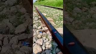 Train vs vitamin E capsule short video train railway youtube shorts [upl. by Nortad529]