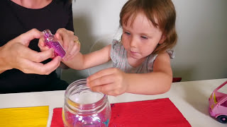 Videos for kids with dolls Princess Elsa frozen snow globe DIY [upl. by Aveneg]