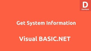 Get System Information using VBNET Console Application [upl. by Dyolf422]