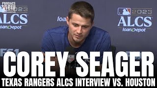 Corey Seager talks Texas Rangers vs Houston Astros ALCS Josh Jung Gold Glove Snub amp GG Nomination [upl. by Nerahs]