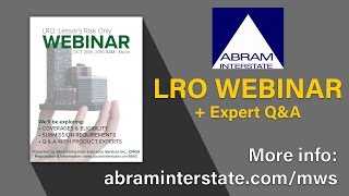 Lessors Risk LRO Insurance Coverages Webinar w QampA by Abram Interstate [upl. by Dreeda625]