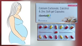 कैल्शियम की दवा Gemton  calcium carbonate Calcitriol zinc sulphate softgel capsules benefit [upl. by Negaem]